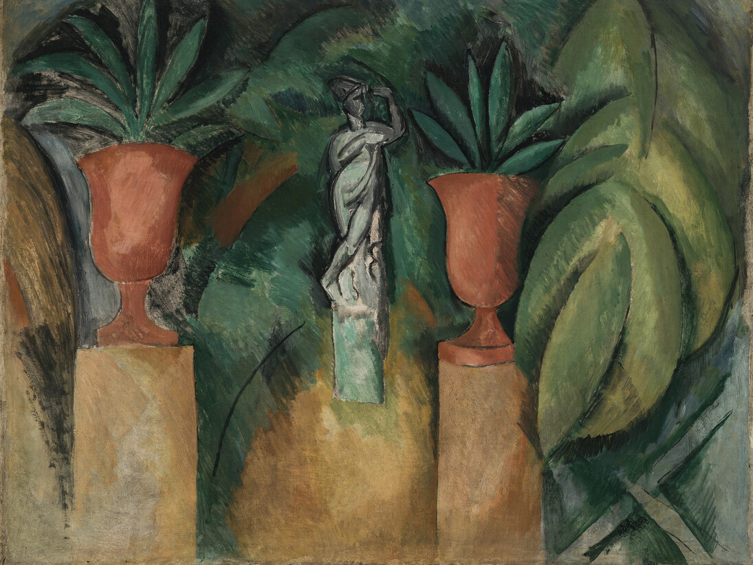 Raoul Dufy, Estatua con dos jarrones, 1908, óleo sobre lienzo, 65 x 81 cm, Thomas Salis. Art & Design, Salzburgo ©Raoul Dufy / VEGAP / Madrid, 2015