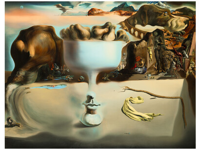 Salvador Dalí. Apparition of Face and Fruit Dish on a Beach, 1938. © Salvador Dalí, Fundació Gala-Salvador Dalí / Artists Rights Society (ARS), New York, 2022. Photo by Allen Phillips/Wadsworth Atheneum. Courtesy of The Art Institute of Chicago