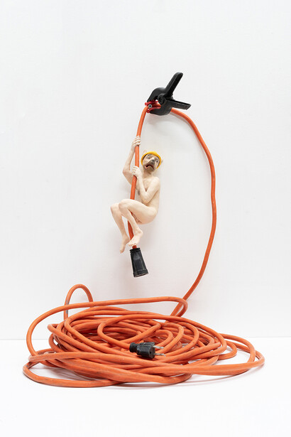 Stephen Morrison, Extension cord dog, 2025. Courtesy of Hashimoto Contemporary