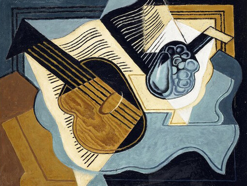 Juan Gris, Guitar and fruit bowl on a table, 1918