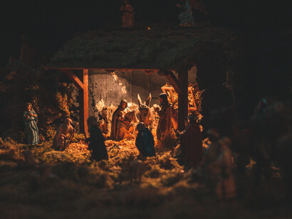 A traditional Nativity scene, depicting the first days of Jesus Christ