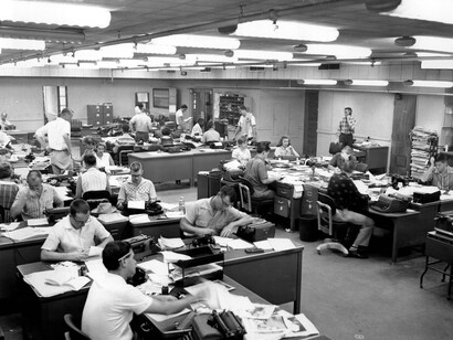 Redacción de The New York Times en los años cuarenta