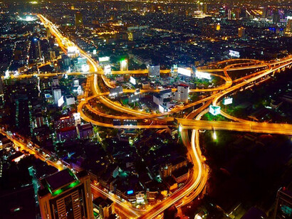 Gaze upon the mesmerizing night panorama of Dubai, United Arab Emirates