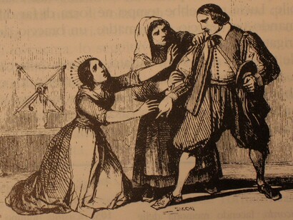 Illustrazione tratta da "I promessi sposi" raffigurante una scena del settimo capitolo Francesco Gonin, edizione 1840