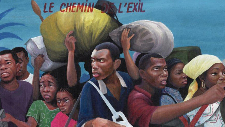 Chéri Chérin, „Le Chemin de l’Exil“, 2004, Oil on canvas, 57 x 93 cm, RMCA collection Tervuren