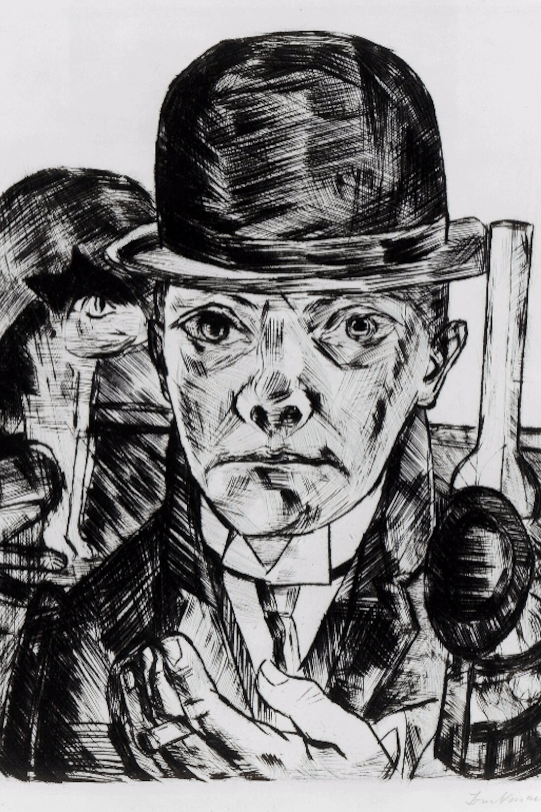 Max Beckmann, Self-Portrait in Bowler Hat, 1921. Courtesy of Museum of Fine Arts, Boston