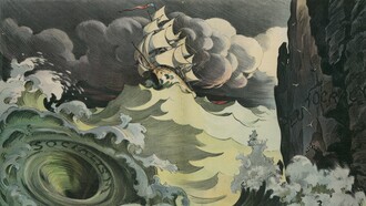 "Un caso para navegar cuidadosamente", ilustración, Udo Keppler, 1906