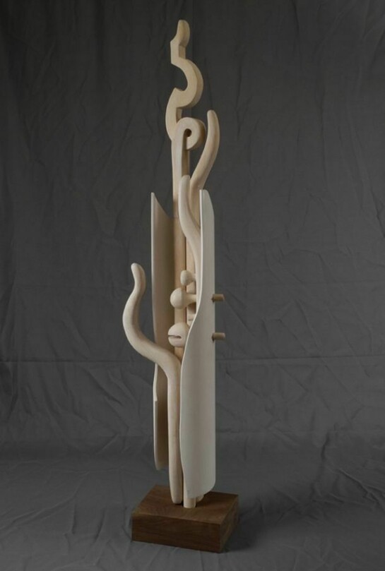 Jeremy Comins, Unfolded #22 (Reaching for the Sun), 2013, Wood, pvc, 54” x 11” x 6”