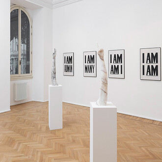 Hank Willis Thomas and Man Ray, Tomorrow I shall contradict myself, exhibition view. Courtesy of Galleria Continua