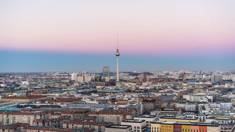 The Panoramapunkt observation deck in Berlin offers stunning panoramic views of the city's skyline, Germany