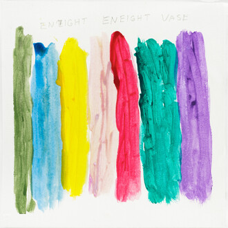 Untitled (Eneight Eneight Vase) by Valerie Byrd, 2023, watercolor and graphite on paper, 6x6 inches. Courtesy of the artist and Creativity Explored