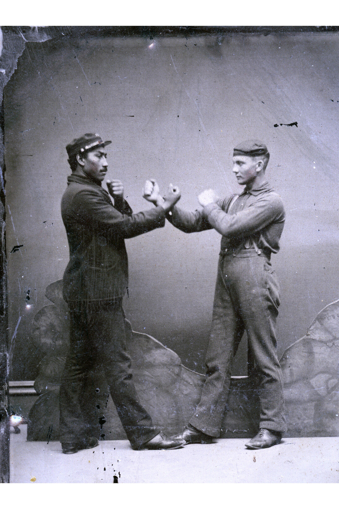 Anonymous, Boxers, Tintype, c.1880