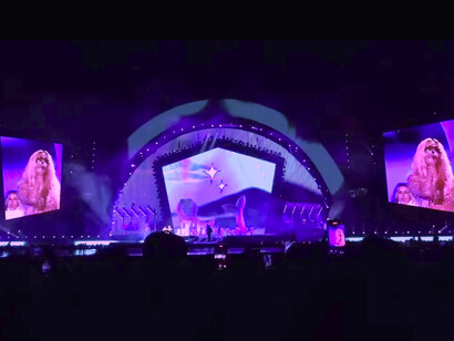 Karol G en uno de los shows de “Mañana será bonito Tour”, nombre de su última gira. Estadio Cuscatlán, El Salvador, marzo de 2024