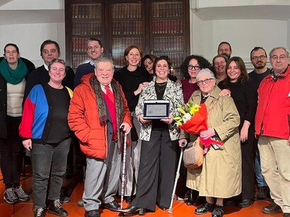 Alessia Donati dopo il conferimento del prestigioso e significativo Premio Pericu