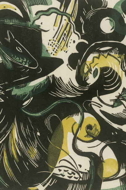 The cosmos of Der blaue reiter, artwork in exhibition. Courtesy of Staatliche Museen
