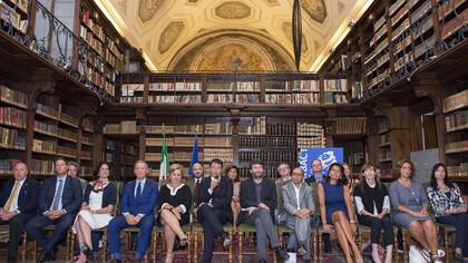 Matteo Renzi e Dario Franceschini con i nuovi direttori dei Musei italiani