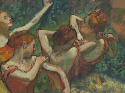 Detalle de Cuatro bailarinas, Edgar Degas
