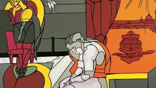 Valerio Adami, Malinconia, Tema e variazioni, 2004, acrilico su tela, 198 x 265 cm