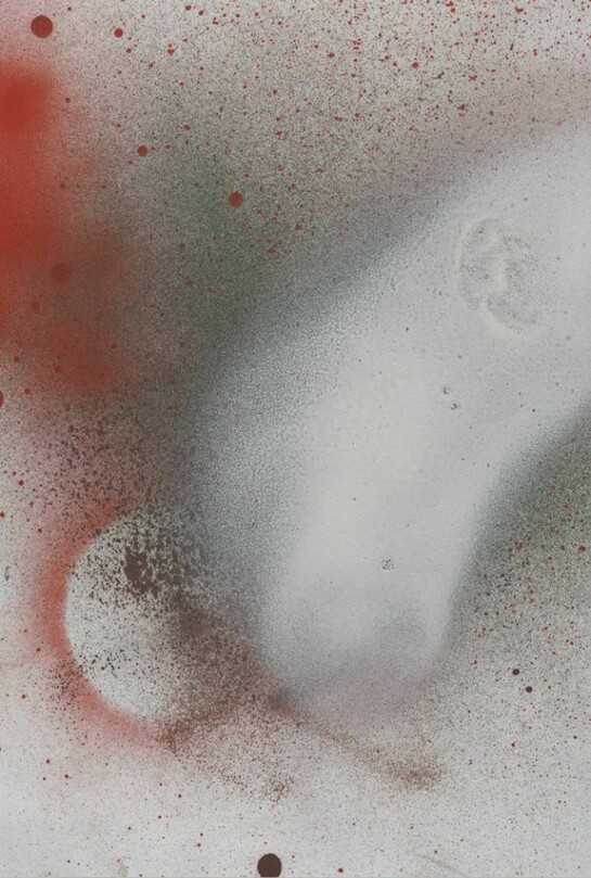Jeff Elrod, Sock in the Eye, 2013, Signed and dated, 'Jeff Elrod 2013' (on the reverse), UV ink on fisher canvas, 90 x 67 1/8 in. (228.6 x 170.5 cm)