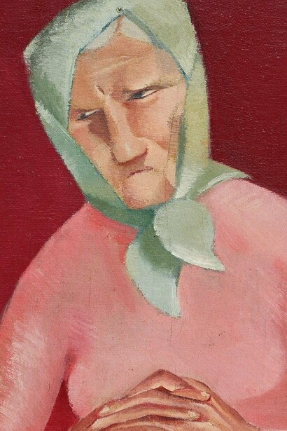 Jēkabs Kazaks, detalle de "Tres ancianas", 1916