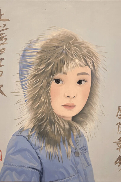 Cristina Bunello, Girl under a rainbow cloud (detail). Courtesy of Molesworth Gallery