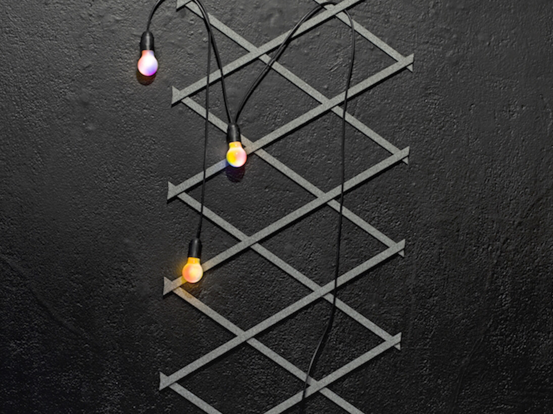 05, Clare Kenny, Fiction follows form follows Felix, 2014. Steel, spray paint, LED lighting; 70 x 150 cm.  Courtesy of Vitrine