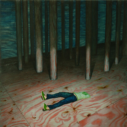 John Jacobsmeyer, Early Spring, 2012, Oil on aluminum, 71.1 x 71.1 cm, 28 x 28 in, courtesy of the artist, Flowers Gallery and the New York Academy of Art
