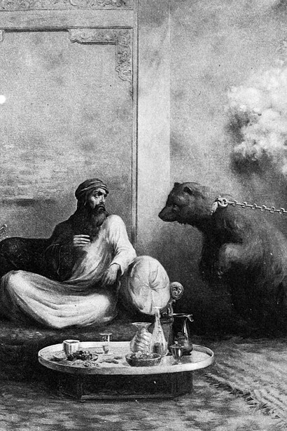 Albert Letchford's illustration for No. 40, The Adventures of Mercury Ali of Cairo, in Burton's Arabian Nights translation