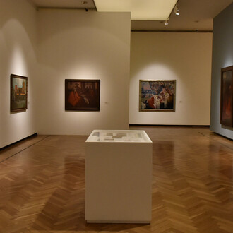 Diversos artistas, Itinerários artísticos entre a Argentina e Espanha (1880–1930), vista da exposição. Cortesia do Museo Nacional de Bellas Artes