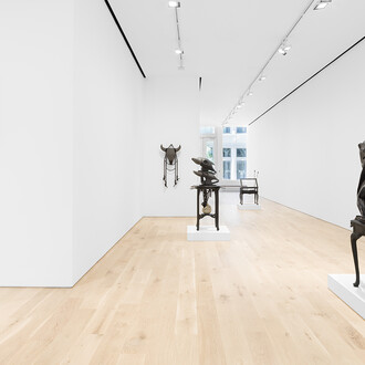 Cannupa Hanska Luger, American traditional, exhibition view. Courtesy of Garth Greenan Gallery