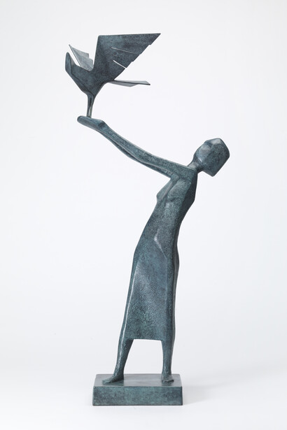 Terence Coventry, Woman Releasing Bird, Bronze, Edition of 10, 63.5 cm high
