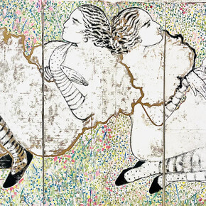 Sofia Cacciapaglia, Affresco su cartone anime (detail), 2026. Courtesy of Sapar Contemporary