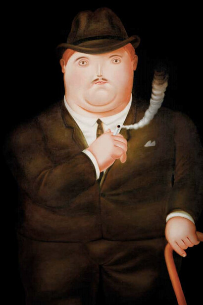 Fernando Botero, Hombre Fumando, 1980, Signed and dated ‘Botero 80’ (lower right), Oil on canvas, 189 x 136 cm - 74.4 x 53.5 in.