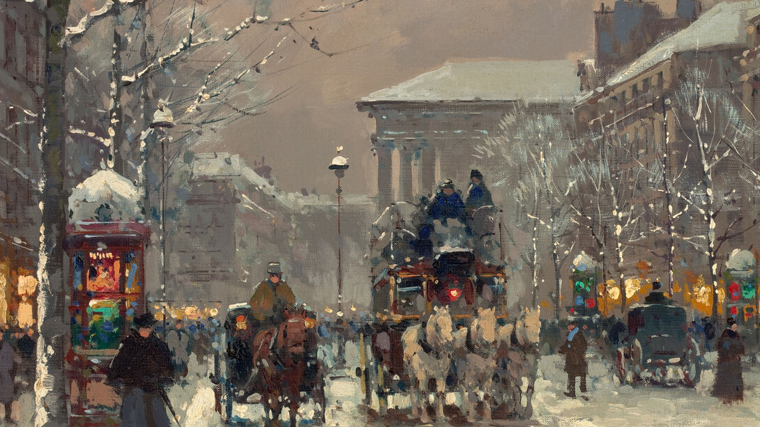 Édouard Léon Cortès, Place de la Madeleine, 1930, óleo sobre tela