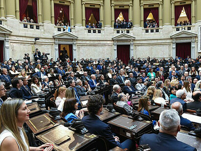 Cérémonie de passation du mandat présidentiel dans le sénat de la nation argentin le 10 décembre 2023