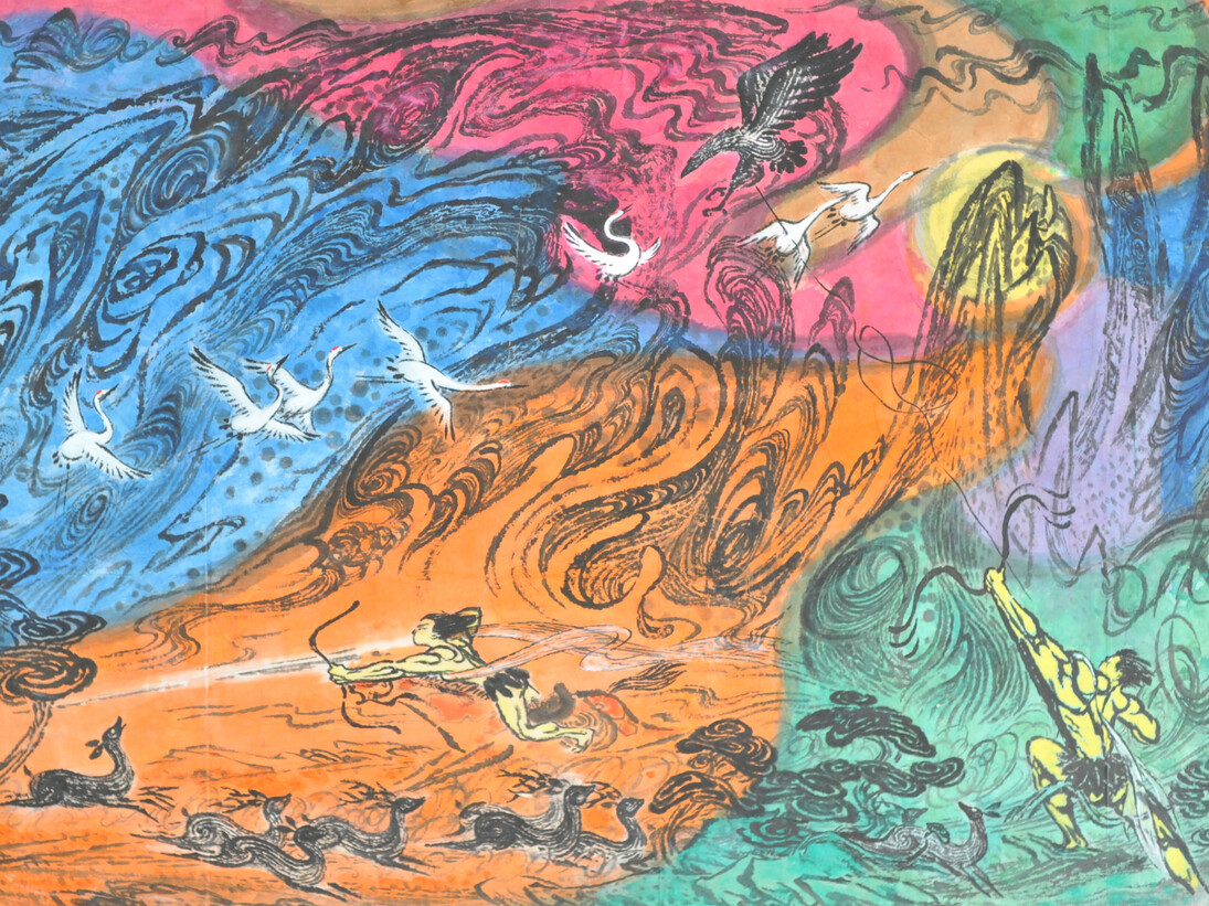 Qiu Deshu, In a restless world,1979, Ink on Xuan paper,130 x 263 cm 