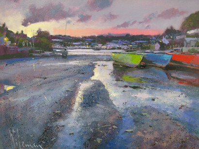 Peter Wileman, Evenings Falls, Noss Mayo, Devon, 16 x 20, Oil on canvas