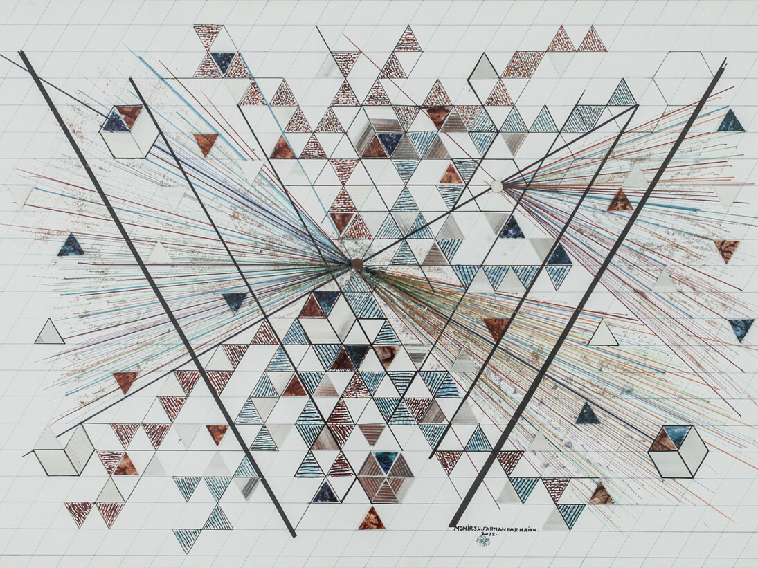 Monir Shahroudy Farmanfarmaian, Untitled, 2012, Felt-tip pen on paper, 70 x 100 cm, Collection of the artist, courtesy The Third Line, Dubai © Monir Shahroudy Farmanfarmaian. Photo: Courtesy of the artist and The Third Line, Dubai