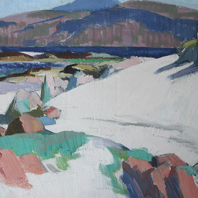 Iona North End and Ben More, Mull, oil on panel, 36 x 43 cm