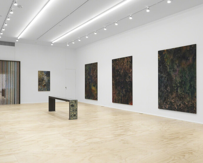 Sam Falls, Exhibition view. Courtesy of Eva Presenhuber