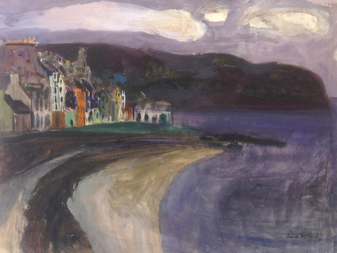 David McClure, Sweep of the Bay, Millport, 1955, gouache, 46.5 x 59.5 cm