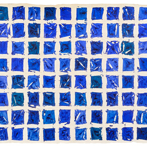 Simon Hantaï,
Tabula (detail), 1980.
Acrylic on canvas,
104 3/4 x 176 inches (266 x 447 cm)
© Archives Simon Hantaï / Adagp, Paris, 2024.
Photo: Thomas Lannes.
Courtesy Gagosian
