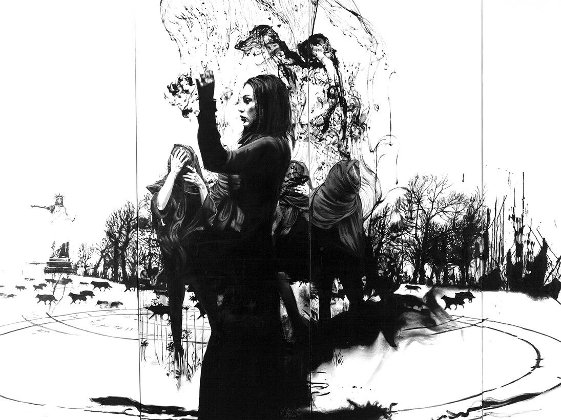 Afshin Pirhashemi, Syria, 2014, Oil on canvas, 200 x 320 cm