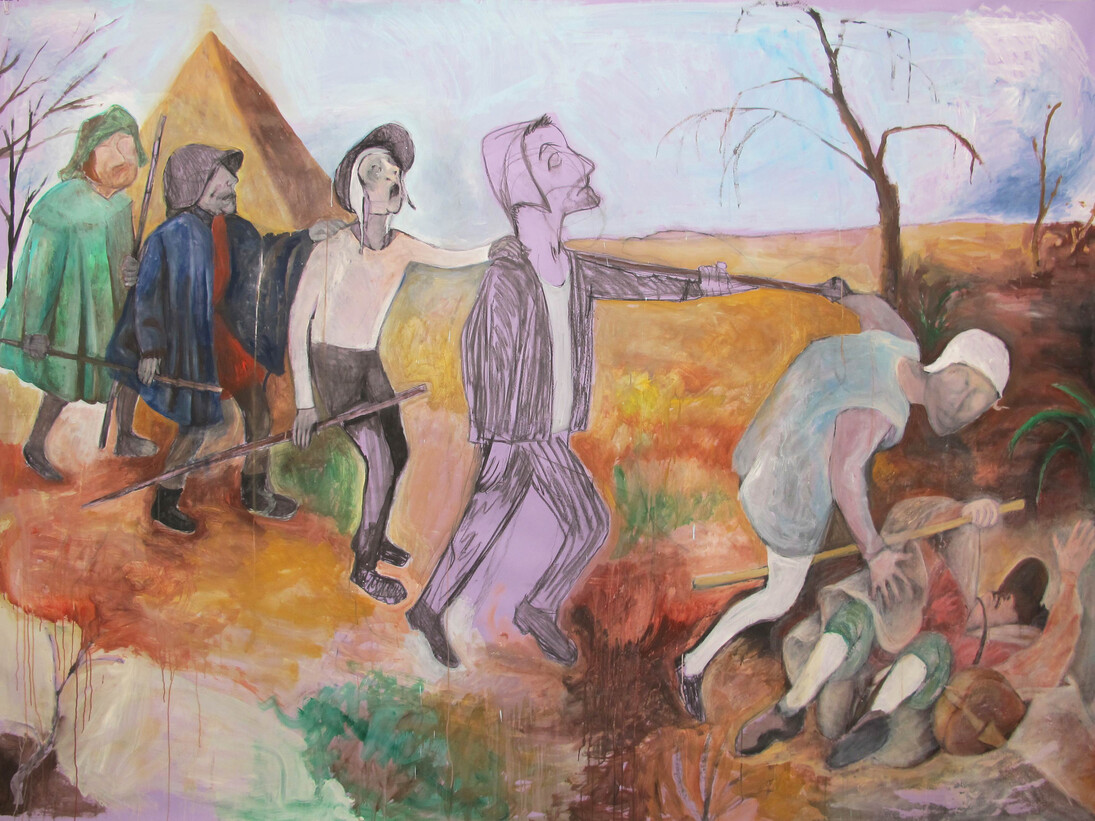 Lorenzo Scotto di Luzio,
Study of the Parable of the Blind, after
Peter Brueghel,
2014,
charcoal, tempera on paper on canvas,
Private collection, Napoli, on loan to Madre · museo
d’arte contemporanea donnaregina, Napoli,
Courtesy and photo the
artist