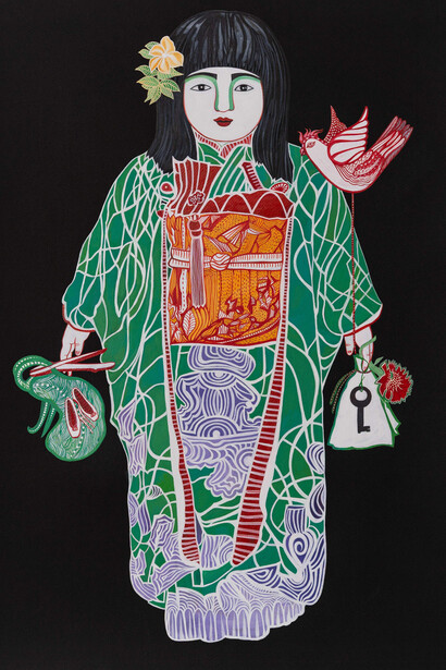 Rekha Rodwittiya, My mother's japanese doll (detail), 2026. Courtesy of Sakshi Gallery