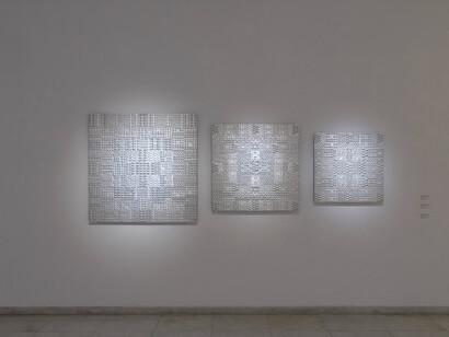 Peggy Kliafa, Healing the grid, exhibition view. Courtesy of Zoumboulakis Gallery