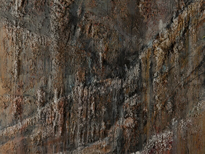 Thaier Helal, Qalamoun Mountains, 2014, Mixed media on canvas, 152 x 183 cm