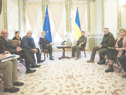 Meeting of the President of Ukraine with the President of the European Commission and the High Representative of the EU for Foreign Affairs and Security Policy, 2022