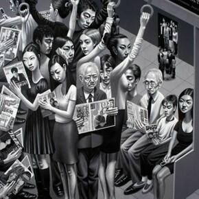 Carl Randall, Tokyo Subway, 2011, Acrylic on canvas,130 cm x 162 cm, © Carl Randall