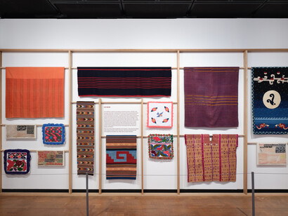 Tanya Aguiñiga and Porfirio Gutiérrez, Sangre de Nopal/blood of the Nopal, exhibition view. Courtesy of Fowler Museum